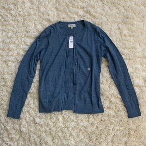 Loft NWT Slate Blue Crew Neck Cardigan Size XS